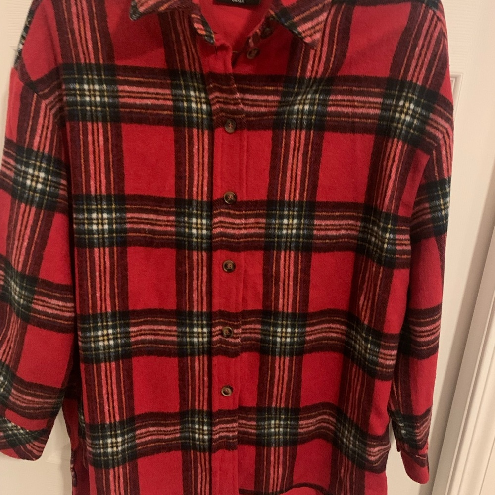 Vici Red and Black Checkered Top